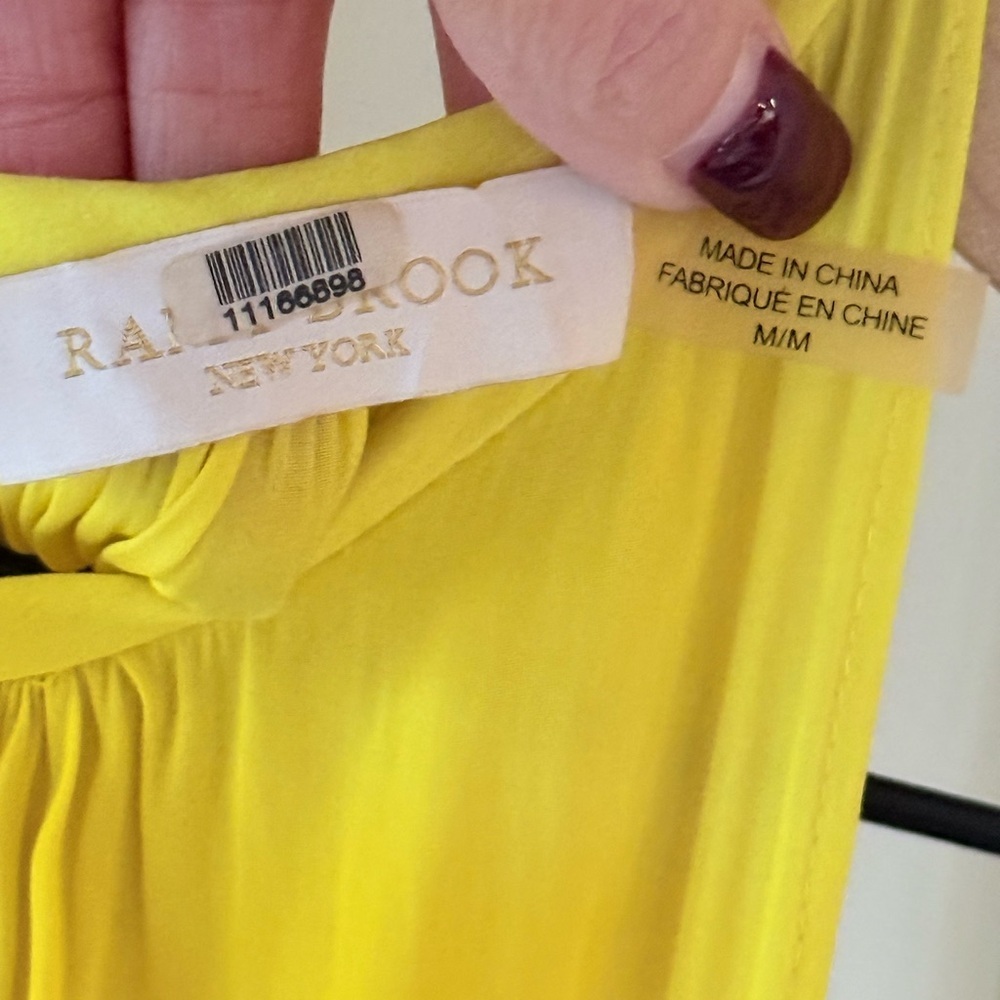 Ramy Brook Paris Yellow Sleeveless Drop-Waist Mini Dress size Medium - Picture 3 of 7